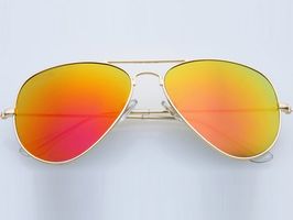 Slnečné okuliare AVIATOR - pilotky zlatý kovový rám zlaté sklá