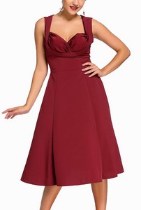 Dámske retro šaty - burgundy