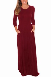 Dlhé dámske šaty Lisa - burgundy