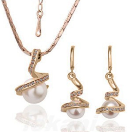 Austrian Crystal SW set Pearls - Gold