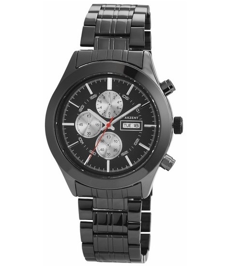 Pánske kovové hodinky Akzent - čierne