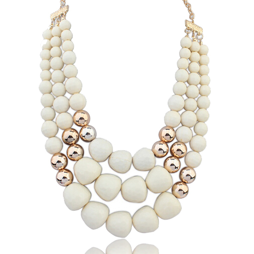 Glamour náhrdelník - biely