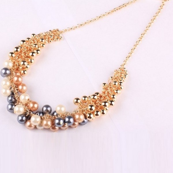 Glamour náhrdelník Pearls - zlatý/strieborný