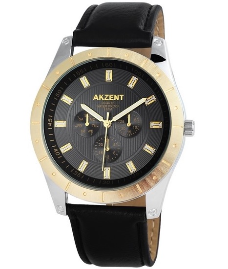 Pánske hodinky Akzent - čiernozlaté