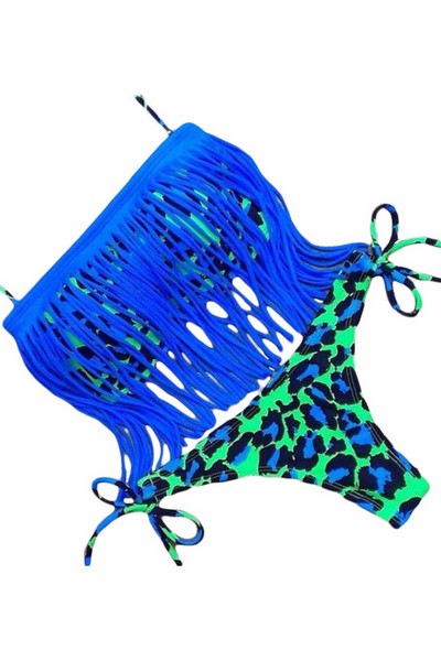 Plavky so strapcami - modré