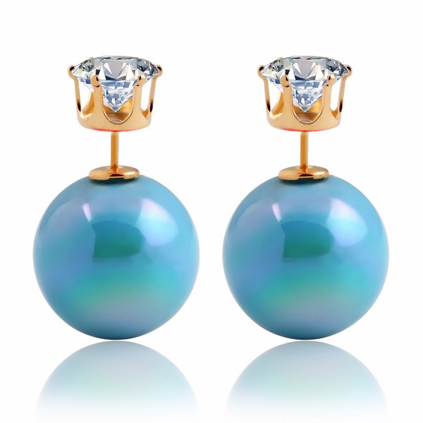 Dámske obojstranné náušnice modré Diamond