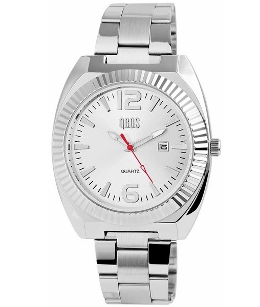 Pánske kovové hodinky QBOS strieborné Silver