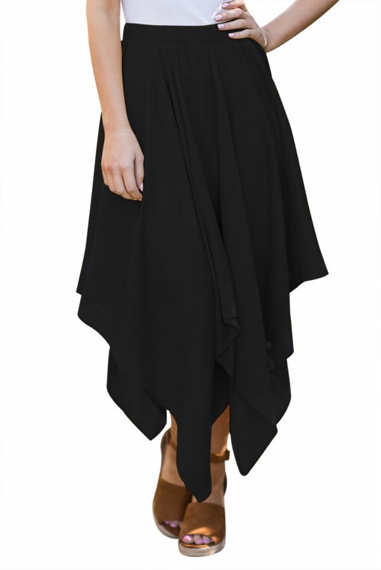 Dámska nepravideľná sukňa - čierna
