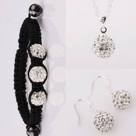 Shamballa SET strieborný + náramok