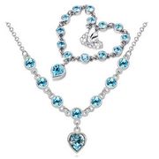 Austrian Crystal SW set náhrdelník + náramok Light Blue