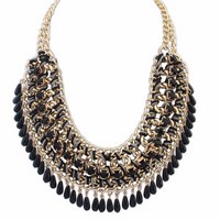 Glamour náhrdelník - zlatý čierny