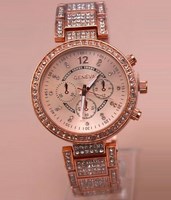 Dámske vykladané hodinky Luxury - zlaté Rose Gold