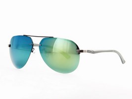 Polarizačné slnečné okuliare AVIATOR Pilotky - strieborný rám zelenomodré