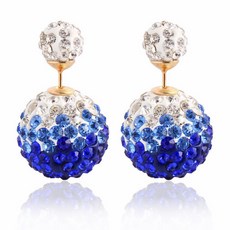 Vykladané náušnice Pearl Ombre - modré