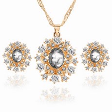 Set náušnice a náhrdelník Gold - Crystal