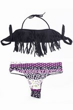 Plavky so strapcami - fialové