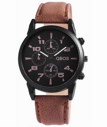 Pánske hodinky QBOS hnedé Black