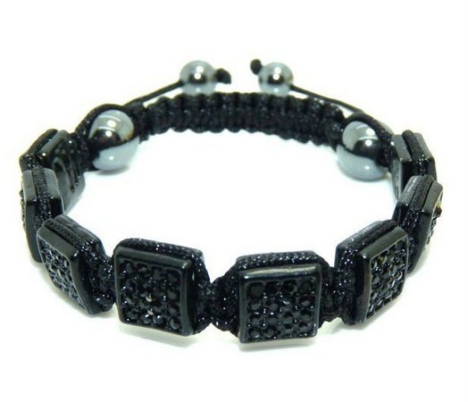 Shamballa náramok Square Black