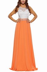 Maxi šaty s čipkou - biele oranžové*