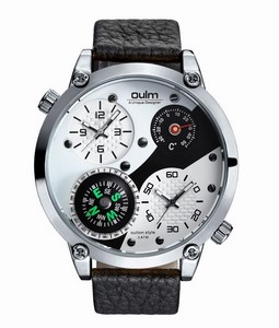Pánske hodinky Oulm Dual Navigator New - strieborné