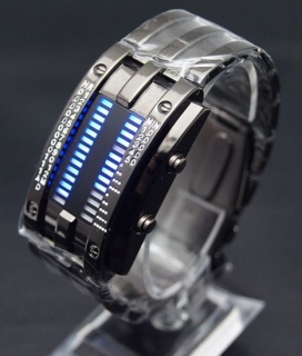 Binárne LED hodinky - Army Black